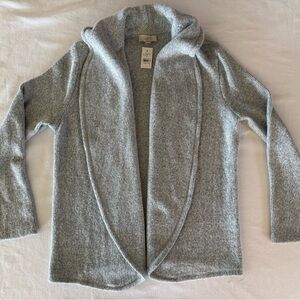 LOFT Outlet Gray Marled Open Front Cardigan Sweater Size Large NWT